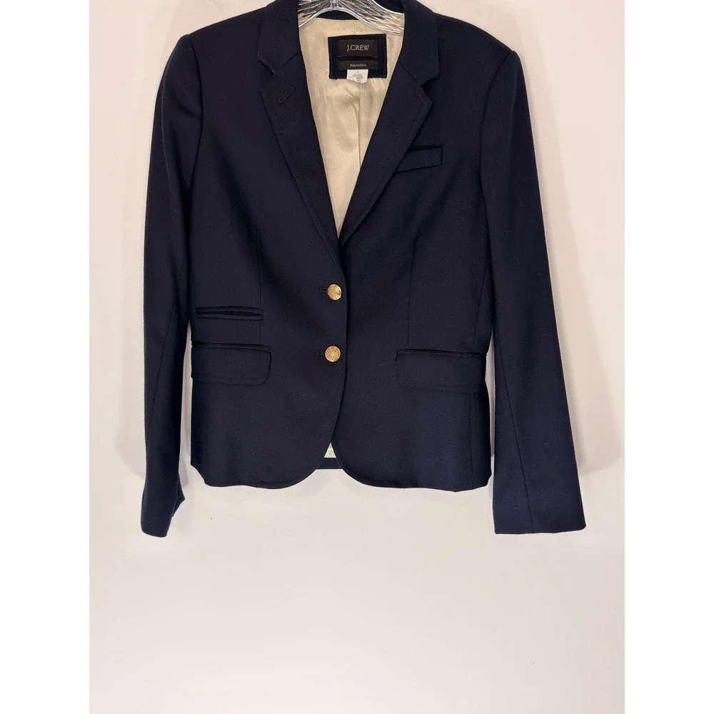 J.Crew‎ Original Wool Schoolboy Blazer Navy Blue Office Work Business Casual 4